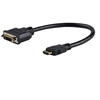 Image de Cable adaptateur video HDMI vers DVI-D de 20 cm - HDMI male vers DVI femelle - Adaptateur vidéo - HDMI mâle pour DVI-D femelle - 20.32 cm - blindé -