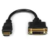 Image de StarTech Adaptateur HDMI1.4/DVI-D mâle/femelle - 20cm-Noir