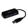 Image de Hub USB 3.0 à 4 ports avec câble intégré - Concentrateur USB SuperSpeed portable - Mini hub USB3 - Noir - Concentrateur (hub) - 4 x SuperSpeed USB