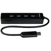 Image de Hub USB 3.0 4 ports - Hub USB3 Externe Portable avec câble intégré - Concentrateur USB 3.0 - 4x USB A (F) 1x USB A (M) - Concentrateur (hub) - 4 x