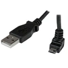 Image de Câble Micro USB 2 m - A vers Micro B coudé 90° vers le haut - Câble USB Micro B Angle Coude vers le haut - Noir 2m - Câble USB - Micro-USB de type B