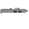 Image de Carte Contrôleur PCI Express 2 Ports USB 3.0 SuperSpeed avec UASP - Adaptateur PCIe 2x USB 3.0 avec UASP - Alimentation LP4 - Adaptateur USB - PCI