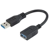 Image de Câble d'extension USB 3.0 de 15cm - Rallonge / Prolongateur USB A vers A - Répéteur USB 3.0 - M/F - Noir - Rallonge de câble USB - USB type A (F)