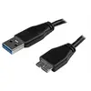 Image de Câble SuperSpeed USB 3.0 slim A vers Micro B de 0,5 m - Cordon USB A vers Micro B - Mâle / Mâle - Noir - Câble USB - Micro-USB de type B (M) pour USB