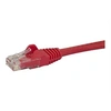 Image de Câble réseau Cat6 Gigabit UTP sans crochet de 2m - Cordon Ethernet RJ45 anti-accroc - Câble patch Mâle / Mâle - Rouge - Cordon de raccordement -