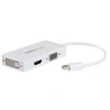 Image de Adaptateur de voyage Mini DisplayPort vers DVI / VGA / HDMI pour MacBook - Convertisseur vidéo 3-en-1 - Blanc - Convertisseur vidéo - DisplayPort -