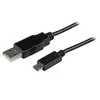 Image de Câble de charge /synchronisation mobile USB A vers Micro B slim de 1 m - Cordon USB 2.0 pour smartphone / tablette M/M - Noir - Câble USB - Micro-USB