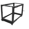 Image de Rack de serveur réglable à cadre ouvert 12U 4 montants - Bâti rack avec roulettes et gestion de câbles (4POSTRACK12U) - Rack cadre ouvert - noir -