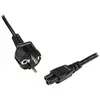 Image de Cordon d'alimentation en trèfle Schuko CEE7 vers IEC 320 C5 1m pour PC portable - Câble secteur tripolaire EU à C5 - M/F Noir - Câble d'alimentation
