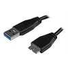 Image de Câble SuperSpeed USB 3.0 slim et court A vers Micro B de 15 cm - Cordon USB A vers Micro B - Mâle / Mâle - Noir - Câble USB - Micro-USB de type B (M)