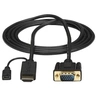 Image de Câble adaptateur HDMI vers VGA de 1,8m - Convertisseur actif HDMI vers VGA HD15 - M/M - 1920x1200 / 1080p - Noir - Câble adaptateur - HDMI, Micro-USB