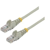 Image de Câble réseau Cat5e UTP sans crochet de 1 m - Cordon Ethernet RJ45 anti-accroc - Câble patch - M/M - Gris - Cordon de raccordement - RJ-45 (M) pour