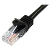 Image de Câble réseau Cat5e UTP sans crochet de 1 m - Cordon Ethernet RJ45 anti-accroc - Câble patch - M/M - Noir - Cordon de raccordement - RJ-45 (M) pour