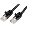 Image de Câble réseau Cat5e UTP sans crochet de 3 m - Cordon Ethernet RJ45 anti-accroc - Câble patch - M/M - Noir - Cordon de raccordement - RJ-45 (M) pour