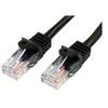 Image de Câble réseau Cat5e UTP sans crochet de 2 m - Cordon Ethernet RJ45 anti-accroc - Câble patch - M/M - Noir - Cordon de raccordement - RJ-45 (M) pour