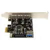 Image de Carte contrôleur PCI Express à 4 ports USB 3.0 - 3 externes 1 interne - Adaptateur PCIe USB avec UASP - Adaptateur USB - PCIe 2.0 profil bas - USB