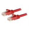 Image de Câble réseau Cat6 Gigabit UTP sans crochet de 1m - Cordon Ethernet RJ45 anti-accroc - Câble patch Mâle / Mâle - Rouge - Cordon de raccordement -