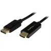 Image de Câble adaptateur DisplayPort vers HDMI de 2 m - Convertisseur DP vers HDMI avec câble intégré - M/M - Ultra HD 4K - Noir - Câble adaptateur -