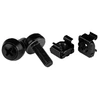 Image de Startech Ecrou cage M6 - Vis M6 - Pack de 100 - Ecrous cage et vis M6x12 de montage pour rack et armoire serveur - Noir - Kit de vis pour rack - noir