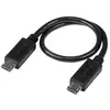 Image de Câble USB OTG Micro USB vers Micro USB de 20 cm - Adaptateur USB On-The-Go - M/M - Noir - Câble USB - Micro-USB de type B (M) pour Micro-USB de type