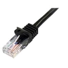 Image de Câble réseau Cat5e UTP sans crochet de 5 m - Cordon Ethernet RJ45 anti-accroc - Câble patch - M/M - Noir - Cordon de raccordement - RJ-45 (M) pour