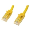 Image de Câble réseau Cat6 UTP sans crochet de 10 m - Cordon Ethernet RJ45 anti-accroc - Câble patch - M/M - Jaune - Cordon de raccordement - RJ-45 (M) pour