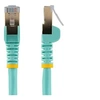 Image de Cable reseau Ethernet RJ45 Cat6 de 7 m - Cordon de brassage blinde Cat 6 STP sans crochet - Fil Gigabit aqua (6ASPAT7MAQ) - Cordon de raccordement -
