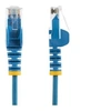 Image de Cable reseau Ethernet RJ45 Cat6 de 1 m - Cordon de brassage mince Cat 6 UTP sans crochet - Fil Gigabit bleu (N6PAT100CMBLS) - Cordon de raccordement