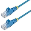Image de Cable reseau Ethernet RJ45 Cat6 de 1,5 m - Cordon de brassage mince Cat 6 UTP sans crochet - Fil Gigabit bleu (N6PAT150CMBLS) - Cordon de