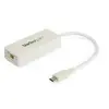 Image de Startech Adaptateur USB-C vers Ethernet Gigabit avec port USB 3.0 - Blanc (US1GC301AUW) - Adaptateur réseau - USB-C - Gigabit Ethernet + USB 3.1 Gen
