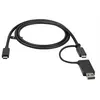 Image de Câble USB-C avec Adaptateur USB-A 1m - Câble Hybride 2-en-1 USB C avec USB-A - USB-C vers USB-C (10Gbps/100W PD) - USB-A vers USB-C (5Gbps) - Idéal