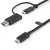 Image de StarTech 3ft Hybrid USB-C Cable w/USB-A Adapter