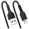 Image de Câble USB vers Lightning de 1m - Certifié Mfi - Adaptateur USB Lightning Noir, Gaine en TPE - Cordon Chargeur Iphone/Lightning Spiralé en Fibre