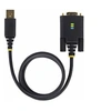 Image de Adaptateur USB vers Série Null Modem de 1m, RS232, FTDI - Câble USB / série - USB (M) pour DB-9 (M) - 1 m - noir