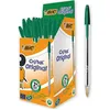 Image de BIC Cristal Original Stylos-Bille Pointe Moyenne (1,0 mm) - Parfait pour l'Ecole et au Bureau - Vert, Boîte de 50 en occasion ou reconditionné