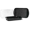 Image de - Set de 3 pièces : Plat à four, plateau perforé et grille - Acier émaillé et inox