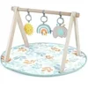 Image de Tapis D'Eveil Sun Valley, Arche De Jeu En Bois - 3 Jouets Amovibles - Pliable