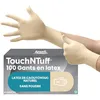 Image de Ansell TouchNTuff 69-318 Gants Jetables en Latex, Fins et Non Poudrés, Doigts Renforcés et Adhérisés, Protection Multiusage, Alimentaire, Chimique et Mécanique, Blanc, Taille M (100 Gants) en occasion ou reconditionné