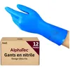 Image de Ansell AlphaTec 37-310, Gants en nitrile Multi-usages, Gants de travail réutilisables, Gants de protection sans latex, Protection chimique, Cuisine et nettoyage, Gants nitrile XL bleu, 12 paires en occasion ou reconditionné