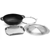 Image de Weber Crafted Wok & Panier Vapeur/Set 2-en-1 en Acier Inoxydable pour saisir et Cuire à la Vapeur des légumes, de la Viande ou du Poisson   Argent (7607) en occasion ou reconditionné