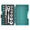 Image de Clé à cliquet en coffret - 21 pièces - 12 embouts + 6 douilles + 1 adaptateur 1/4' + porte-embout magnétique - B-54081