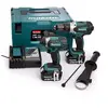 Image de Perceuse de 2 outils 18V visseuse à percussion + visseuse à chocs + 2 batteries 5Ah + chargeur + coffret MAKPAC - - DLX2145TJ
