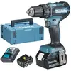 Image de Perceuse-visseuse à percussion 18V + 2 batteries 5Ah + chargeur rapide + coffret MAKPAC - - DHP485RTJ
