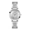 Image de Guess Montre Guess W1288L1 - AURORA Boîtier acier brillant cadran argenté avec cristaux bracelet acier brillant pailleté G-Link Femme