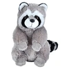 Image de raton laveur junior 30 cm en peluche gris/noir/blanc