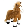 Image de cheval en peluche junior 30 cm en peluche marron/blanc
