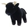 Image de taureau en peluche junior 20 cm en peluche noire
