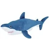 Image de requin en peluche junior 38 cm en peluche bleu/blanc