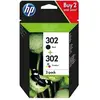 Image de 302 - Pack de 2 - noir, couleur (cyan, magenta, jaune) - original - cartouche d'encre - pour Deskjet 11XX, 21XX, 36XX; Envy 451X, 452X; Officejet