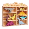 Image de ensemble d'animaux Dinosaur 28 x 38 cm en bois 9 pièces